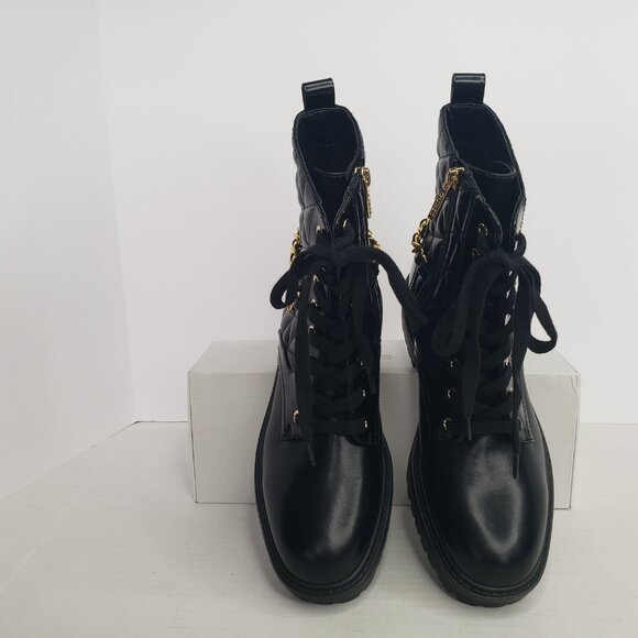 NWOB GUESS Women's Jellard Lace Up Quilted Round Toe Combat Booties Black - Picture 6 of 7